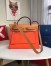 Hermes Herbag Zip PM 31cm Bag In Orange Canvas