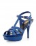 Saint Laurent Tribute Sandals In Blue Patent Leather