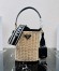 Prada Bucket Bag In Wicker and Black Canvas 