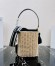 Prada Bucket Bag In Wicker and Black Canvas 