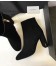 Saint Laurent LouLou 95 Zipped Ankle Boot In Black Suede
