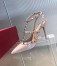 Valentino Rockstud Caged Pump 100mm In Powder Patent Leather