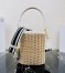 Prada Bucket Bag In Wicker and White Canvas