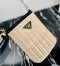 Prada Bucket Bag In Wicker and Black Canvas 