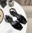 Saint Laurent Tribute Flat Sandals In Black Patent Leather