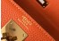 Hermes Orange Clemence Kelly 28cm Bag