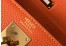 Hermes Orange Clemence Kelly 32cm Retourne Bag