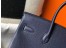 Hermes Navy Blue Clemence Birkin 35cm Bag