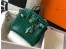 Hermes Birkin 25cm Bag In Green Embossed Crocodile Leather