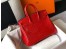 Hermes Birkin 25cm Bag In Red Embossed Crocodile Leather