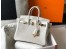 Hermes Birkin 25cm Bag In White Embossed Crocodile Leather