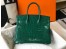 Hermes Birkin 30cm Bag In Green Embossed Crocodile Leather