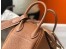 Hermes Mini Lindy Bag In Brown Clemence Leather