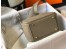 Hermes Mini Lindy Bag In Gris Tourterelle Clemence Leather