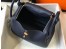 Hermes Lindy 30cm Bag In Navy Blue Clemence Leather
