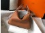 Hermes Lindy 30cm Bag In Brown Clemence Leather