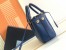 Prada Mini Galleria Bag in Blue Saffiano Leather