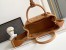 Prada Jardiniere Small Tote Bag in Brown Cotton Canvas