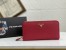 Prada Zip Around Wallet in Red Saffiano Calfskin