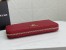 Prada Zip Around Wallet in Red Saffiano Calfskin