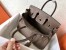 Hermes Taupe Birkin 25cm Clemence Handmade Bag