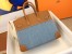 Hermes Birkin 25 Handmade Bag in Denim & Gold Clemence Leather