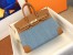Hermes Birkin 25 Handmade Bag in Denim & Gold Clemence Leather
