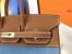 Hermes Birkin 25 Handmade Bag in Denim & Gold Clemence Leather