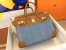 Hermes Birkin 25 Handmade Bag in Denim & Gold Clemence Leather