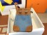 Hermes Birkin 25 Handmade Bag in Denim & Gold Clemence Leather