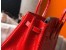 Hermes Birkin 25cm Bag In Red Embossed Crocodile Leather
