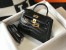 Hermes Kelly Mini II Bag In Black Embossed Crocodile Calfskin