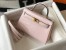 Hermes Kelly Mini II Bag In Rose Dragee Embossed Crocodile Calfskin
