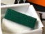 Hermes Kelly Pochette Bag In Green Embossed Crocodile Leather