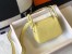Hermes Mini Lindy Bag In Jaune Poussin Clemence Leather