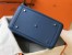 Hermes Lindy 30cm Bag In Blue Agate Clemence Leather 