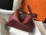 Hermes Lindy 30cm Bag In Bordeaux Clemence Leather 