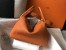 Hermes Lindy 30cm Bag In Orange Clemence Leather