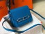 Hermes Mini Sac Roulis 18cm Bag In Blue Hydra Evercolor Calfskin