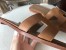 Hermes Oran Sandals In Brown Epsom Leather
