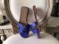 Hermes Oran Sandals In Blue Epsom Leather