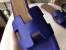 Hermes Oran Sandals In Blue Epsom Leather
