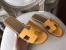 Hermes Oran Sandals In Jaune Epsom Leather