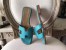 Hermes Oran Sandals In Lagon Epsom Leather