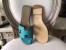 Hermes Oran Sandals In Lagon Epsom Leather