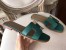 Hermes Oran Sandals In Malachite Epsom Leather