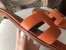 Hermes Oran Sandals In Orange Epsom Leather