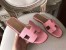 Hermes Oran Sandals In Pink Epsom Leather