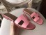 Hermes Oran Sandals In Pink Epsom Leather