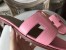 Hermes Oran Sandals In Pink Epsom Leather